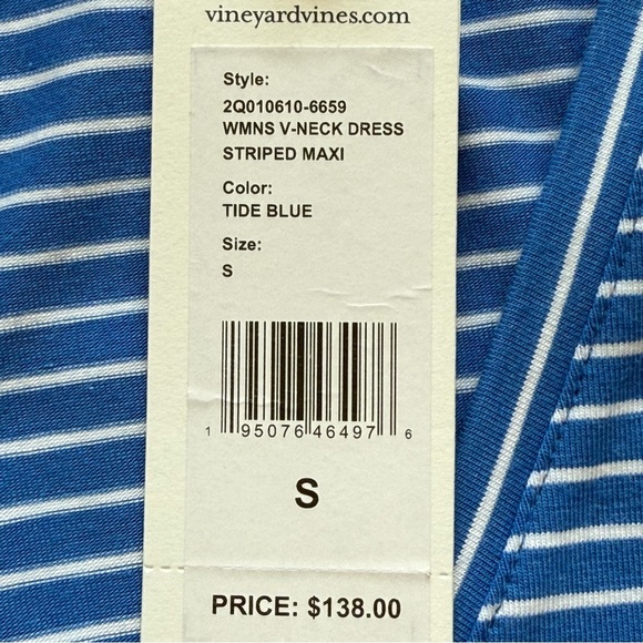 Vineyard Vines V-Neck Striped Maxi Dress Size S - Picture 5 of 12